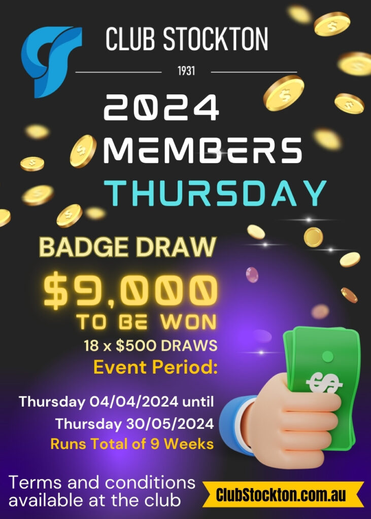 Club Stockton Promotion – 2024 Apr & May Member’s Badge Draw