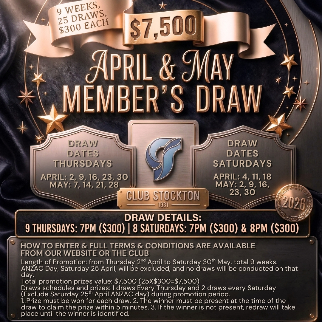 Members Badge Draw APR MAY CLUB STOCKTON