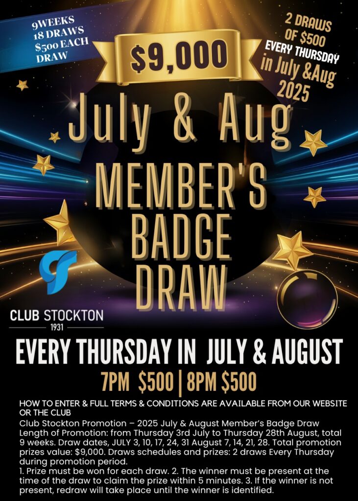 Members Badge Draw July Aug 2025