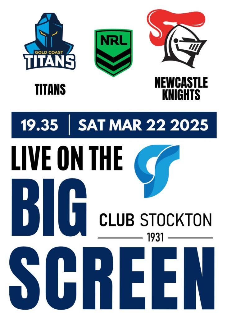Titans vs Knights NRL 2025 Round 3 live at Club Stockton this March 22 at 19.35